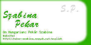 szabina pekar business card