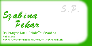 szabina pekar business card